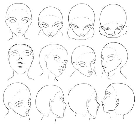 anime head angles|anime face from all angles.